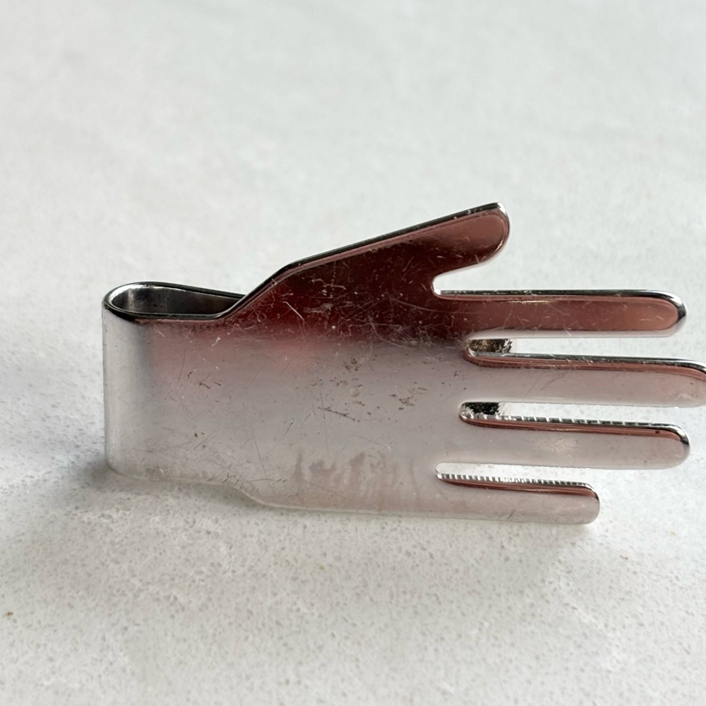 Dunhill rare sterling silver hand shaped money clip